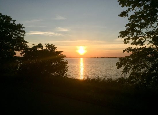 Sonnenuntergang auf der Insel Riems